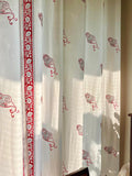 Hand Block Print Shonkho Cotton Curtain -SINGLE piece