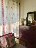 Hand Block Print Shonkho Cotton Curtain -SINGLE piece